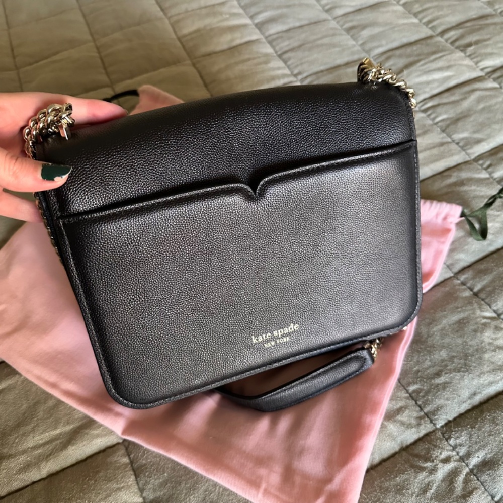 Kate Spade Black Locket Large Flap Shoulder Bag - Picture 9 of 10